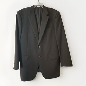 Brooks Brothers 346 Mens Classic Black Wool Blazer Gold Buttons 46L